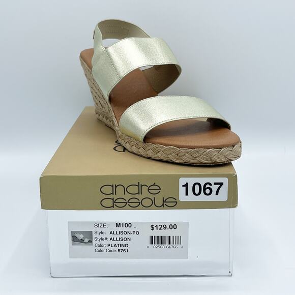 Andre Assous Allison Espadrille Mid-Wedge in Gold /Tan Size 9.5 - Picture 10 of 10